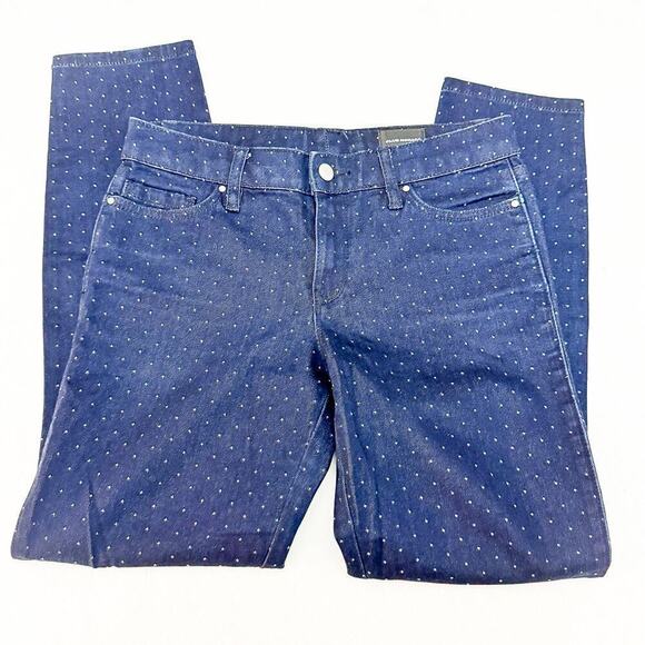 Club Monaco Printed Patterned Dark Wash Denim Jean Pants Size 4 - Picture 4 of 8